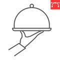 Serving food line icon