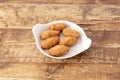 Serving of Iberian ham croquettes served in a Spanish tapas bar Royalty Free Stock Photo