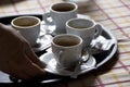 Serving italian coffee Royalty Free Stock Photo