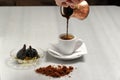 Serving original greek coffee Royalty Free Stock Photo