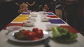 Serving party table with decoration for child birthday