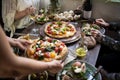 Serving a pizza food photography recipe idea