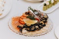 Serving plate with assorted fish