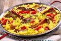 Serving of speciality Spanish Al paella