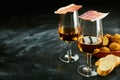 Serving of stylish Spanish tapas and aperitif Royalty Free Stock Photo