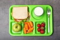 Serving tray with healthy food Royalty Free Stock Photo