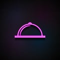serving tray icon. Element of Minimalistic icons for mobile concept and web apps. Neon serving tray icon can be used for web and Royalty Free Stock Photo