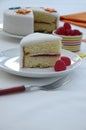 Serving of Victoria Sponge Cake on Plate Royalty Free Stock Photo