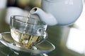 Serving white tea Royalty Free Stock Photo