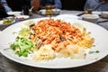 Serving of Yee Sang or Yusheng during Chinese New Year