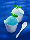 Servings of blue Italian icecream Royalty Free Stock Photo