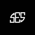 SES letter logo design on black background. SES creative initials letter logo concept. SES letter design.SES letter logo design on