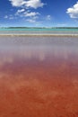 Ses Salines Formentera colorful saltworks horizon Royalty Free Stock Photo