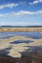 Ses Salines Formentera saltworks horizon balearic Royalty Free Stock Photo