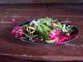 Sesaji or sajen, various flower, offering to spirit Royalty Free Stock Photo