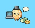Sesame ball cartoon as a hacker