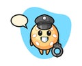 Sesame ball cartoon as a police