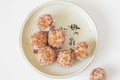 Sesame balls chinese dessert close up. mayuan Royalty Free Stock Photo