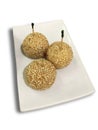 Sesame balls dessert, isolated