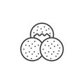 Sesame balls line icon. linear style sign for mobile concept and web design. Chinese fried sesame balls outline vector icon