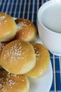 Sesame buns with yogurt Royalty Free Stock Photo