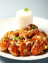 Sesame chicken with rice