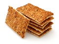 Sesame crackers isolated on white Royalty Free Stock Photo