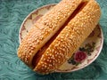 Sesame hot dog breakfast Royalty Free Stock Photo