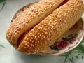 Sesame hot dog breakfast Royalty Free Stock Photo