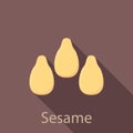 Sesame icon, flat style