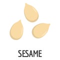 Sesame icon, flat style