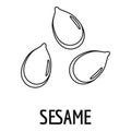 Sesame icon, outline style