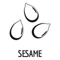 Sesame icon, simple style
