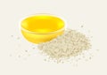 Sesame oil with glasses bowl vector