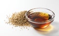 Sesame oil and sesame seeds Royalty Free Stock Photo