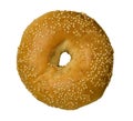 Sesame Seed Bagel Against White Royalty Free Stock Photo