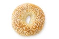 Sesame Seed Bagel, Viewed From Above Royalty Free Stock Photo