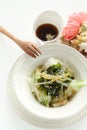 Agar Kanten and seaweed with Chinese cabbage salad