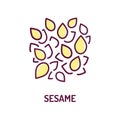 Sesame seeds color line icon. Spices, seasoning. Cooking ingredient. Pictogram for web page