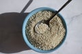 Sesame seeds spoon sesamum old background sample natural Royalty Free Stock Photo