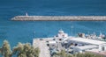 View of the Maritme police station at the entrance to the port of Sesimbra