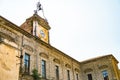 Sessa Aurunca, Campania. the facade and the building of Convitto Nazionale school, built in the 14th century