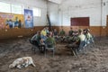 Session of hippotherapy for Ukrainian soldiers who were in combat zones in Kyiv, Ukraine