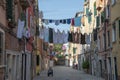 Sestiere di Castello in Venice with its characteristic buildings Royalty Free Stock Photo