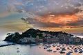 Sestri Levante after the sunset. Liguria, Italy