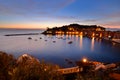 Sestri Levante at sunset. Liguria, Italy Royalty Free Stock Photo