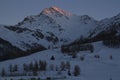 Sestriere by night at blu hour Royalty Free Stock Photo