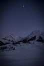 Sestriere by night at blu hour Royalty Free Stock Photo