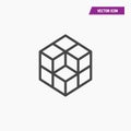 Isometric cube minimal single flat linear icon Royalty Free Stock Photo