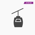 Black solid funicular , teleferic, cable car icon Royalty Free Stock Photo